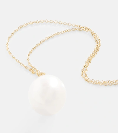 Sophie Bille Brahe L Eau Drop Shaped Freshwater Pearl Pendant On 14k Yellow Gold Chain In Gold