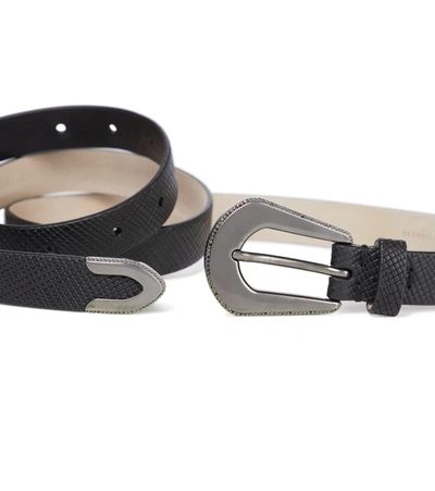 Shop Brunello Cucinelli Leather Belt In Black