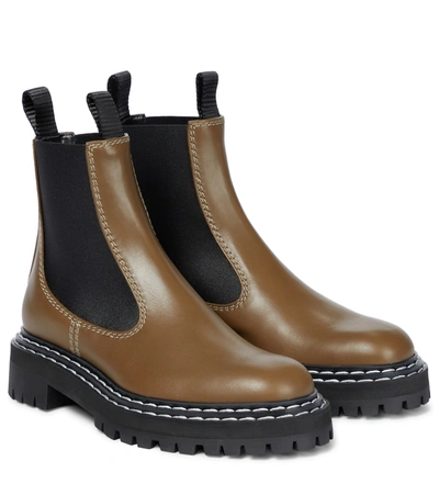 Shop Proenza Schouler Leather Chelsea Boots In Brown