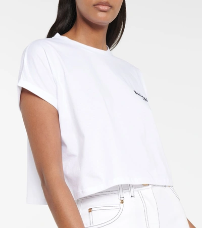 Shop Balmain Logo Cotton T-shirt In White