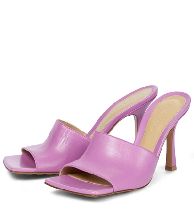 Shop Bottega Veneta Stretch Leather Sandals In Purple