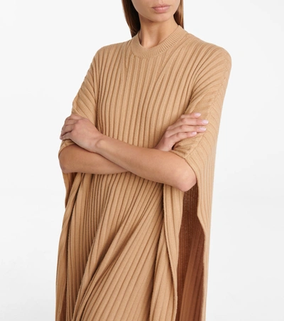 Shop Gabriela Hearst Taos Wool And Cashmere Poncho In Beige