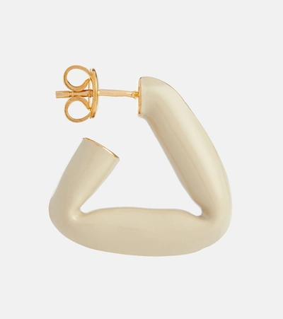Bottega Veneta Fold Enamel And Sterling Silver Earrings In Tapioca