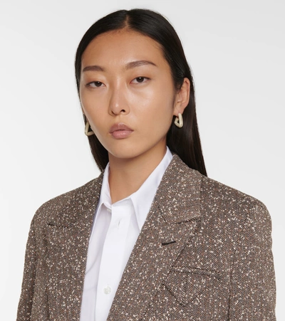 Bottega Veneta Fold Enamel And Sterling Silver Earrings In Tapioca