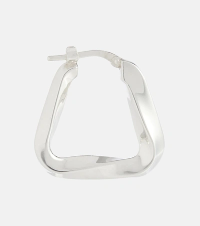 Shop Bottega Veneta Essentials Sterling Silver Hoop Earrings