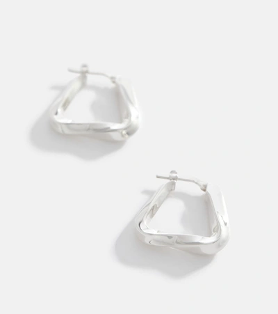 Shop Bottega Veneta Essentials Sterling Silver Hoop Earrings