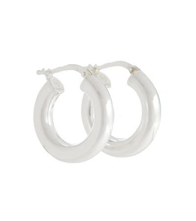 Shop Bottega Veneta Essentials Sterling Silver Hoop Earrings
