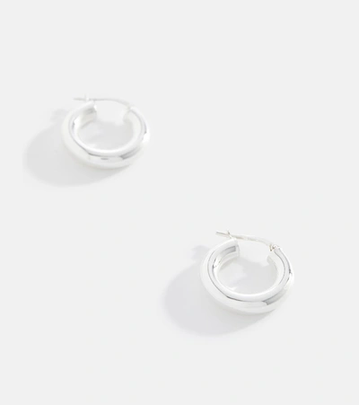 Shop Bottega Veneta Essentials Sterling Silver Hoop Earrings