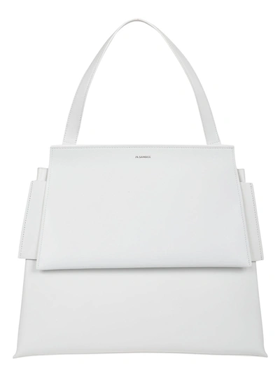 Shop Jil Sander Logo Print Tote Bag In White