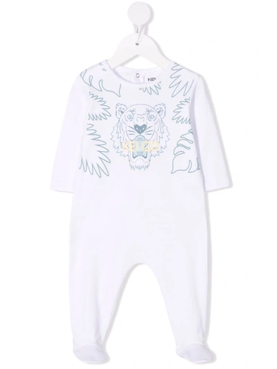 Shop Kenzo Tiger-print Babygrow In White