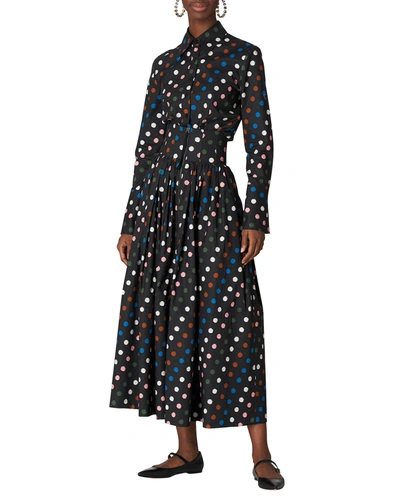 Shop Carolina Herrera Polka Dot Button-down Blouse In Black Multi