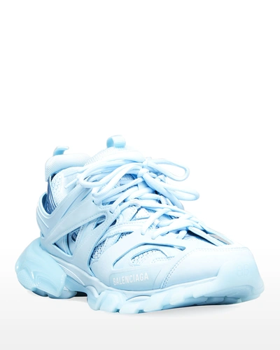 Shop Balenciaga Track Clear-sole Trainer Sneakers In Light Blue