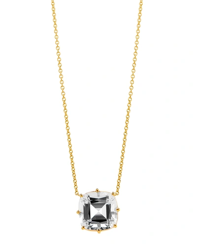 Shop Syna Rock Crystal Cushion Pendant Necklace In Champagne