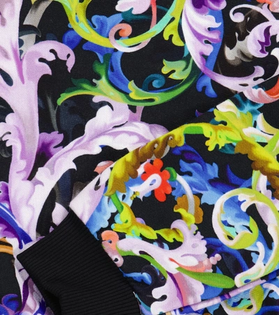 Shop Versace Printed Cotton Sweatshirt In Multicoloured