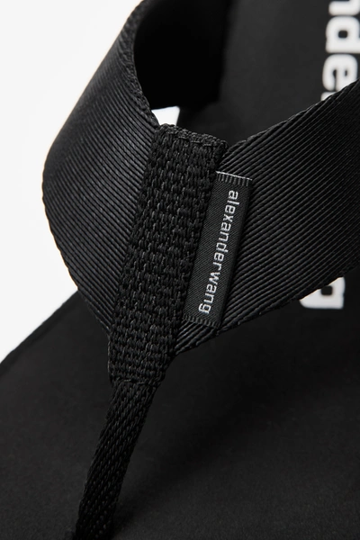 Alexander Wang Square Toe Logo Midsole Wedged Flip Flops In Black