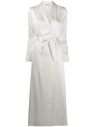 Shop La Perla White Long-length Silk Robe