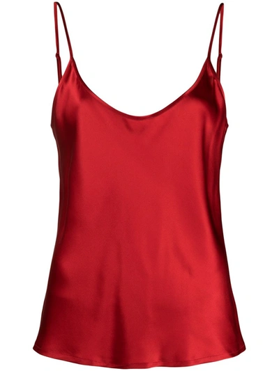 Shop La Perla Red Silk Camisole Top