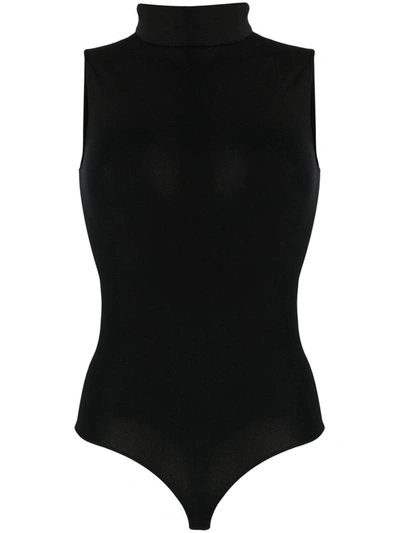 Shop Wolford Black Roll-neck Sleeveless Bodysuit