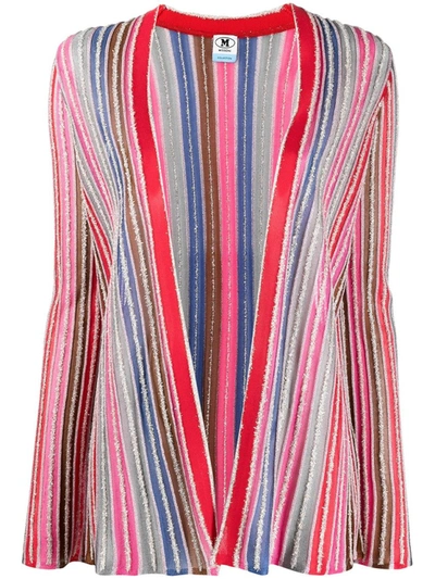 Shop M Missoni Multicolour Textured Striped Knit Cardigan In Multicolor