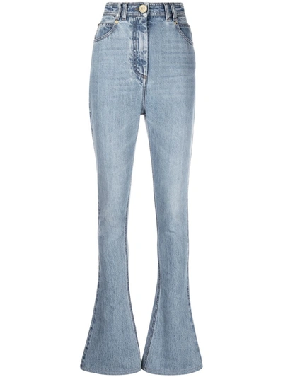 Shop Balmain Blue Bootcut Skinny Jeans