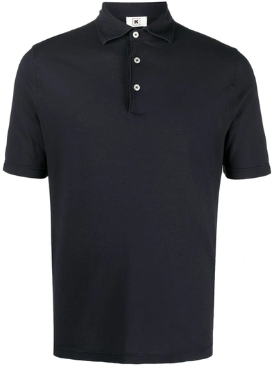 Shop Kired Navy Cotton Positano Polo Shirt In Blue