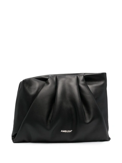 Shop Ambush Black Leather Clutch Bag