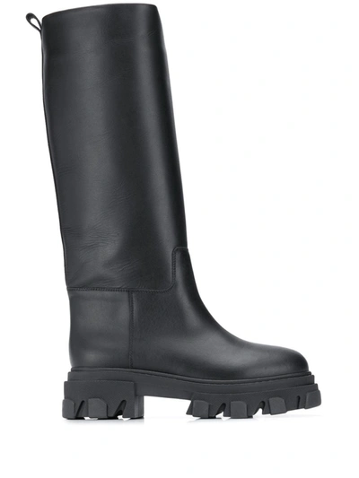Shop Gia X Pernille Teisbaek Black Leather Perni Knee Boots