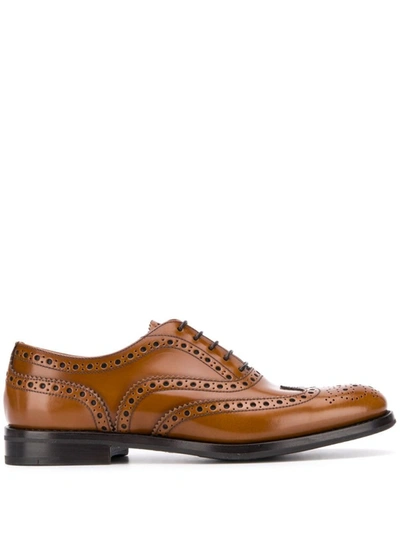 Shop Church's Brown Smooth Calf Leather Construction Brogues