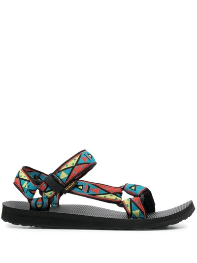 Shop Teva Multicolour Geometric-print Flat Sandals In Multicolor