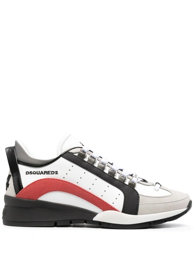 Shop Dsquared2 Leather Logo-print Low-top Sneakers In Multicolor