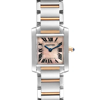 Shop Cartier Tank Francaise Steel Rose Gold Mop Ladies Watch W51027q4 Box Papers In Not Applicable