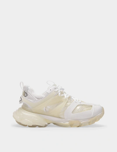 Shop Balenciaga Track Clear Sole Sneakers In White