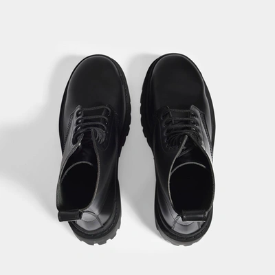 Balenciaga 60mm Strike Leather Combat Boots In Black