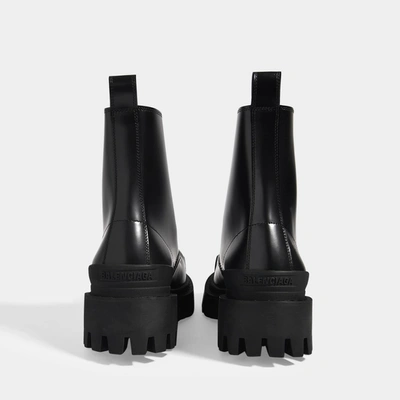 Balenciaga 60mm Strike Leather Combat Boots In Black