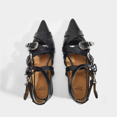 Shop Toga Aj926 Flat Shoes -  Pulla - Black - Polido