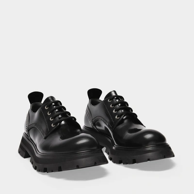 Shop Alexander Mcqueen Derby Flat Shoes In Black