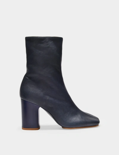 Shop Acne Studios Bathy Grain Ankle Boots In Blue