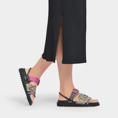 Toga Multiple Straps Slingback Sandals In Black