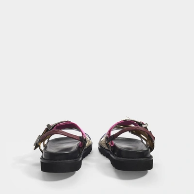 Toga Multiple Straps Slingback Sandals In Black