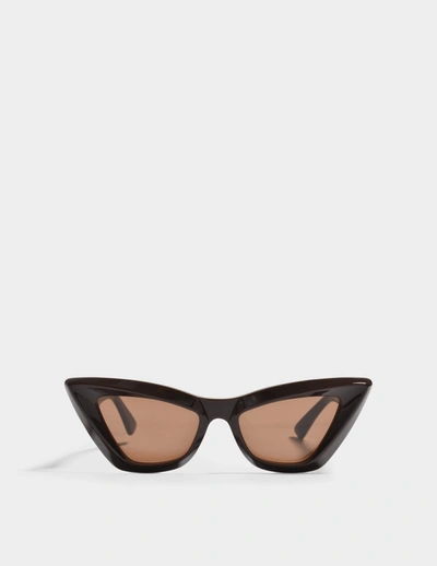 Shop Bottega Veneta Cat Eye Sunglasses In Brown