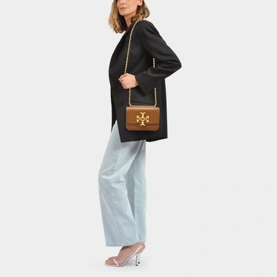 Tory Burch Eleanor Schultertasche Convertible Klein Aus Braunem Leder In Brown
