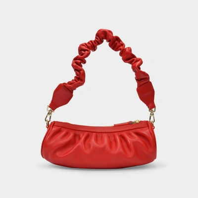 Shop Manu Atelier Ruched Mini Cylinder Bag In Red