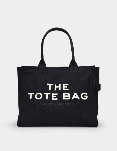 Shop Marc Jacobs (the) The Large Tote Bag - Marc Jacobs -  Black - Cotton