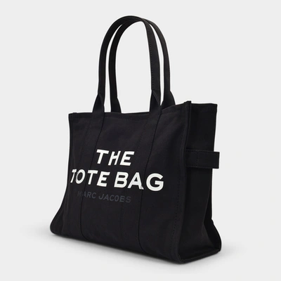 Shop Marc Jacobs (the) The Large Tote Bag - Marc Jacobs -  Black - Cotton