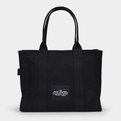 Shop Marc Jacobs (the) The Large Tote Bag - Marc Jacobs -  Black - Cotton