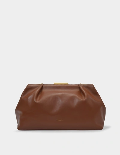 Shop Demellier Clutch Maxi Florence In Brown