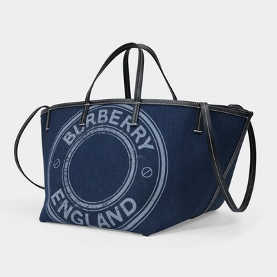 Shop Burberry Mini Beach Tote Bag In Blue