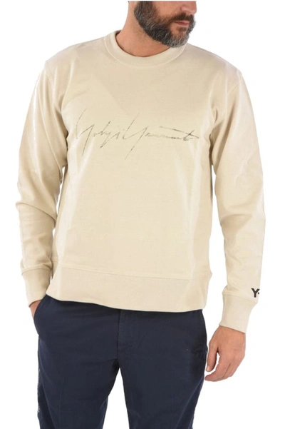 Shop Adidas Y-3 Yohji Yamamoto Men's Beige Cotton Sweatshirt
