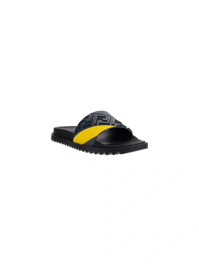 Shop Fendi Men's Black Polyurethane Sandals