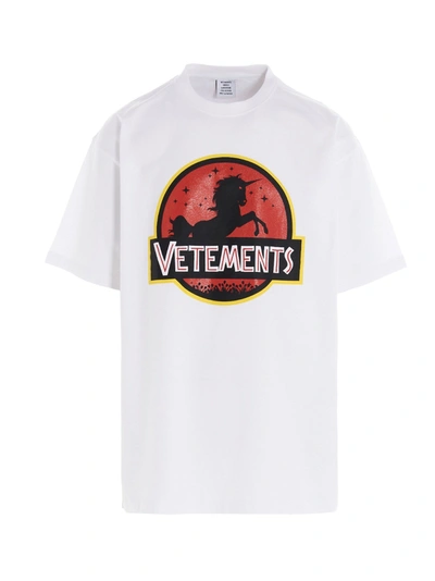 Shop Vetements Men's White Cotton T-shirt